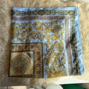Elegant Gold and Blue Scarf